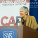 China-Africa expert Deborah Bräutigam is pictured lecturing.